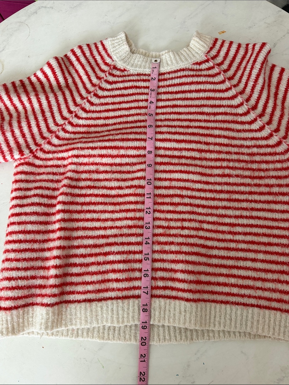 American Eagle Outfitters Cream and Red Striped Crewneck Sweater - Picture 9 of 10
